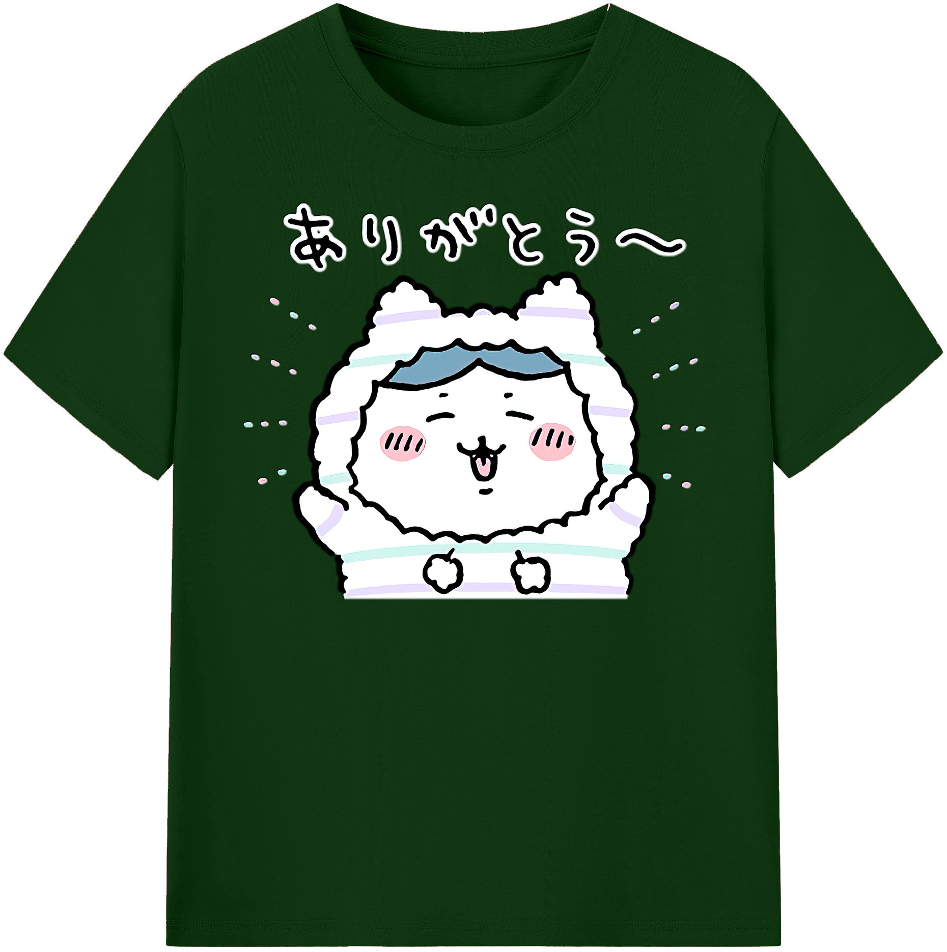 （画像用） ちいかわ ハチワレ Chii-kawa hachiware 綿100％半袖Tシャツ（フロントプリント）